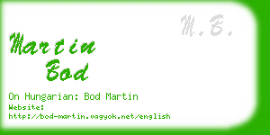 martin bod business card